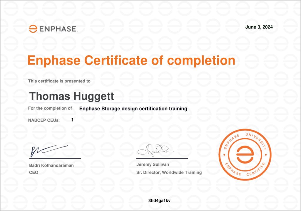 Enphase Storage Design Certification — June 2024